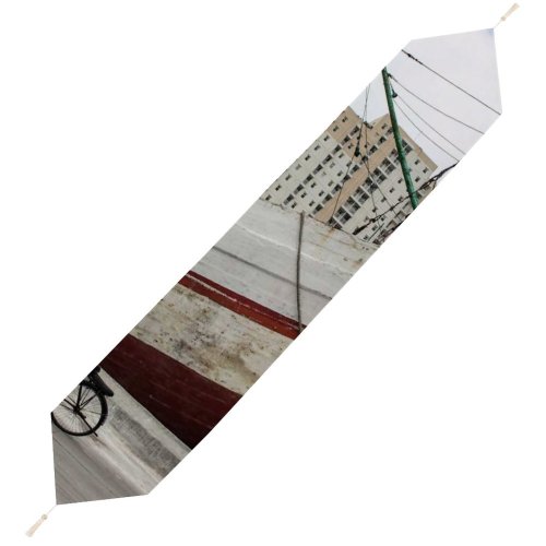 Yanfind Table Runner Bike Boats Port Marine Pier Rope Travel Watercrafts Building Cycling Transportation Outdoors Everyday Dining Wedding Party Holiday Home Decor