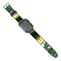 yanfind Watch Strap for Apple Watch Tree Road Field Natural Landscape Sky Vegetation Grass Grassland Compatible with iWatch Series 5 4 3 2 1