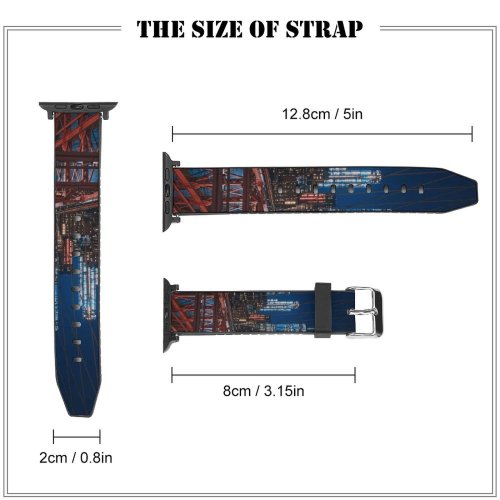 yanfind Watch Strap for Apple Watch Luca Bravo Brooklyn  Manhattan York City Cityscape City Lights Night Urban Compatible with iWatch Series 5 4 3 2 1
