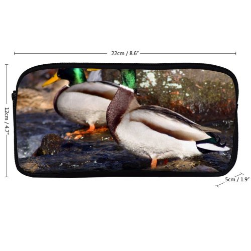 yanfind Pencil Case YHO Beak Duck Mallard Flux Ducks Swans Canard Bird Bird Geese Waterfowl Hoax Zipper Pens Pouch Bag for Student Office School