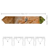 Yanfind Table Runner Funny Curiosity Outdoors Little Eye Staring Grass Whisker Downy Portrait Everyday Dining Wedding Party Holiday Home Decor
