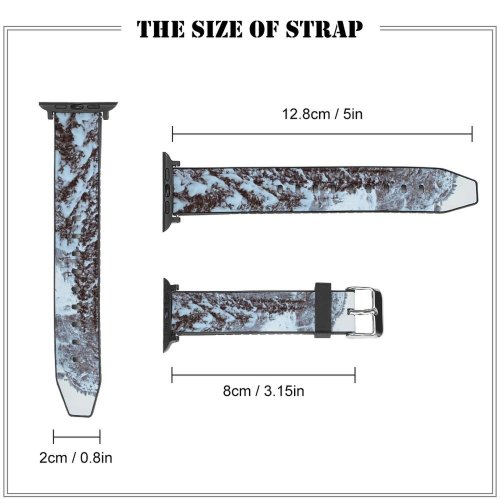 yanfind Watch Strap for Apple Watch Abies Frozen Banff Tree  Pine Snow Plant  Ski Fir Compatible with iWatch Series 5 4 3 2 1