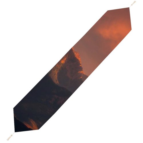 Yanfind Table Runner Landscape Peak Sunrise Pictures Outdoors Dawn Grey Sunset Free Range Art Everyday Dining Wedding Party Holiday Home Decor