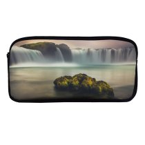 yanfind Pencil Case YHO Robin Christ Goðafoss Waterfall Iceland Scenic Landscape Zipper Pens Pouch Bag for Student Office School