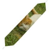 Yanfind Table Runner Young Kitty Grass Pet Outdoors Kitten Portrait Whiskers Lawn Field Cute Little Everyday Dining Wedding Party Holiday Home Decor