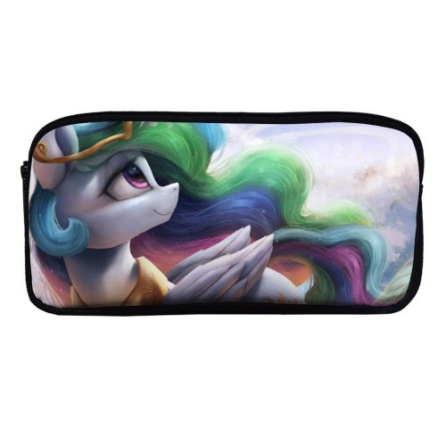 yanfind Pencil Case YHO VanillaGhosties Graphics CGI Princess Celestia My Little Pony Friendship Is Magic Rainbow Zipper Pens Pouch Bag for Student Office School
