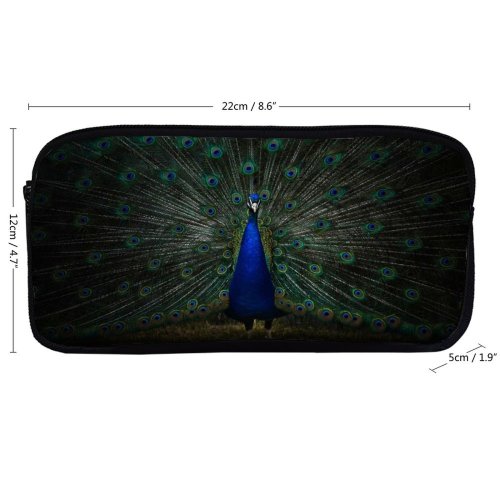 yanfind Pencil Case YHO  Peafowl Dark Zipper Pens Pouch Bag for Student Office School