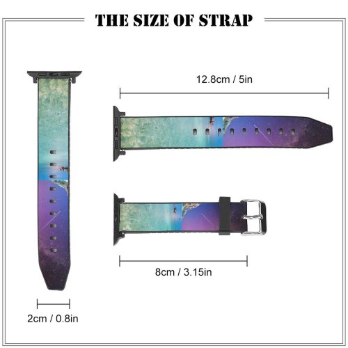 yanfind Watch Strap for Apple Watch Jessica  Holidays  Starry Sky Tour Seascape Boating  Couple Honeymoon Compatible with iWatch Series 5 4 3 2 1