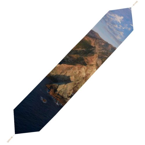 Yanfind Table Runner MacOS Catalina Mountains Island Morning Everyday Dining Wedding Party Holiday Home Decor