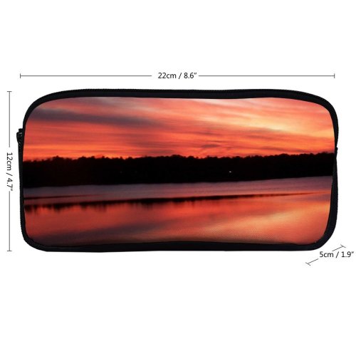 yanfind Pencil Case YHO Sky Beautiful Cool Horizon  Stunning Sunset Sky Clouds Afterglow Dusk Lake Zipper Pens Pouch Bag for Student Office School