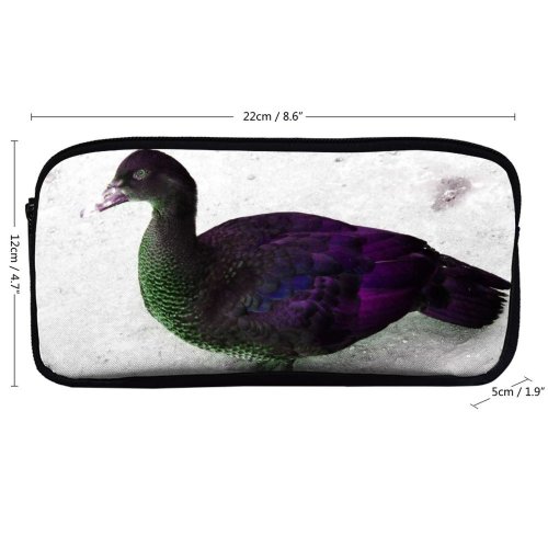 yanfind Pencil Case YHO Beak Bird Feather Duck Ducks Geese Duck Swans Vertebrate Waterfowl Purple Mallard Zipper Pens Pouch Bag for Student Office School