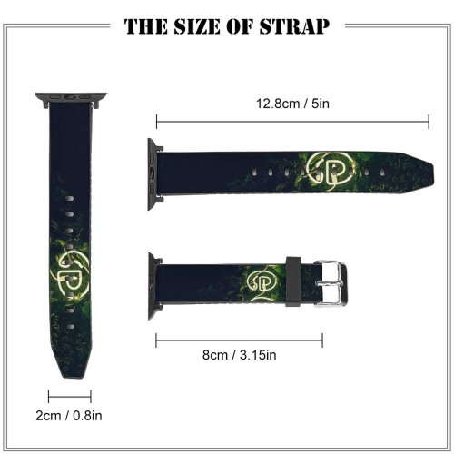 yanfind Watch Strap for Apple Watch Daria Shevtsova Neon Plant Illuminated Leaves Compatible with iWatch Series 5 4 3 2 1