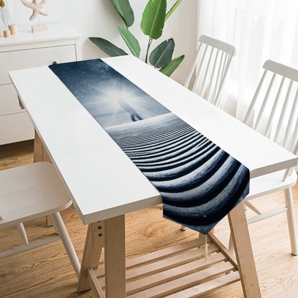Yanfind Table Runner Night Starry Sky Light Desert Sand Dunes Everyday Dining Wedding Party Holiday Home Decor