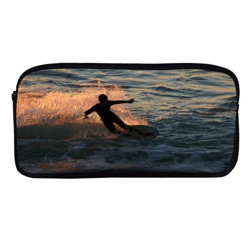 yanfind Pencil Case YHO Boardsport Surfboard Skimboarding Wind Lighting Surfing Ocean Outdoor Wave Sports  Wave Zipper Pens Pouch Bag for Student Office School