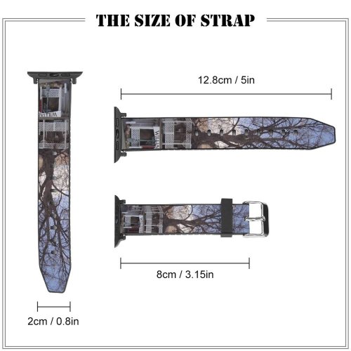 yanfind Watch Strap for Apple Watch Tree Denver Golden Usa Amerika Diner Sky Woody Plant Town Residential Area Compatible with iWatch Series 5 4 3 2 1