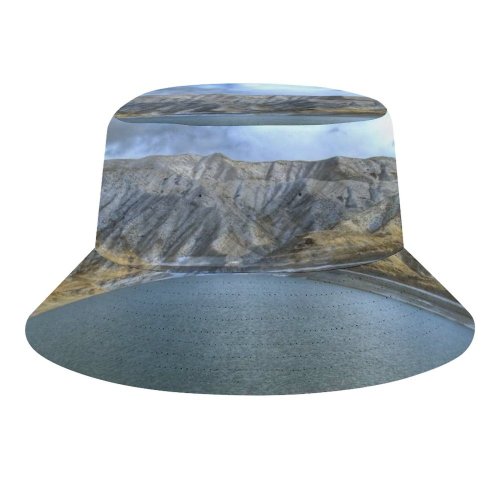 yanfind Adult Fisherman's Hat Winter Highland Scenery Lake Natural Spring Landscape Ripples Sky Mountain Mountain Boise Fishing Fisherman Cap Travel Beach Sun protection