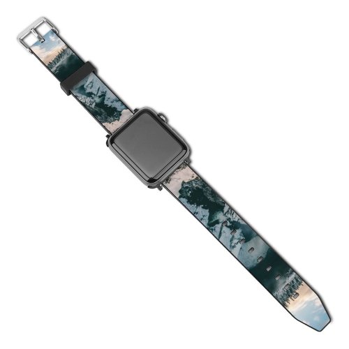 yanfind Watch Strap for Apple Watch Abies Road Clearwater Plant River Pictures PNG Outdoors Waterfall Snow Grey Compatible with iWatch Series 5 4 3 2 1
