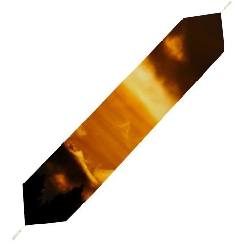Yanfind Table Runner Hot Air Balloons Sunset Flying Travel Vacation Dusk Adventure Dark Clouds Dark Everyday Dining Wedding Party Holiday Home Decor