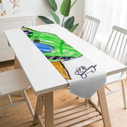 Yanfind Table Runner Winter Kids Xmas Jezus Christmas Maria Art Graphics Art Tree Joseph Childrens Everyday Dining Wedding Party Holiday Home Decor