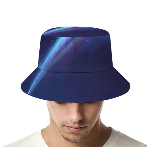 yanfind Adult Fisherman's Hat Fantasy Fleeting Dive Lighting Silhouette Sky Space Meteors Dream Fishing Fisherman Cap Travel Beach Sun protection