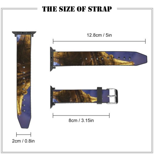 yanfind Watch Strap for Apple Watch Trey Ratcliff Architecture Eiffel   Lights Sky Clouds Iconic Metal Structure Compatible with iWatch Series 5 4 3 2 1