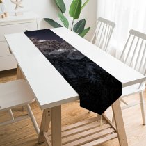 Yanfind Table Runner Collins Black Dark Grand Teton National Park Early Morning Mountain Range USA Everyday Dining Wedding Party Holiday Home Decor