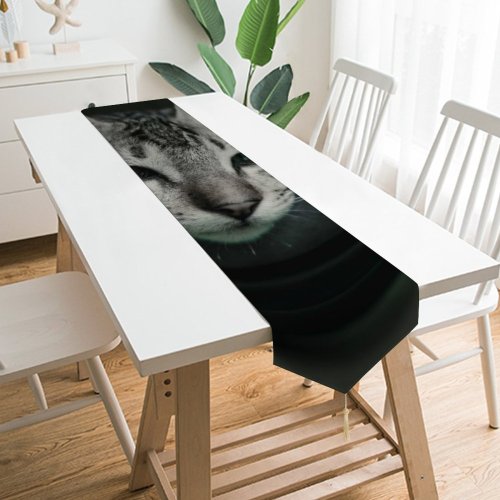 Yanfind Table Runner Young Grey Pet Kitten Portrait Tabby Curiosity Cute Little Sit Cat Eye Everyday Dining Wedding Party Holiday Home Decor