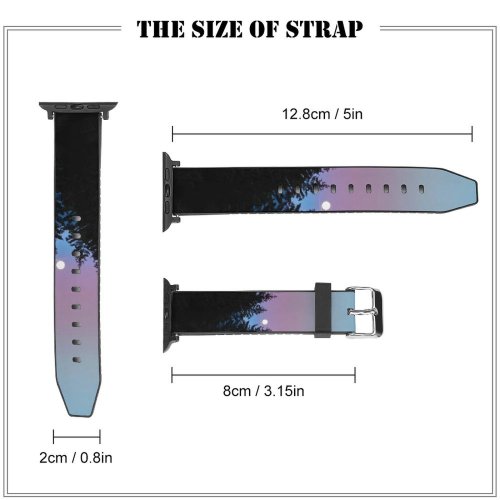 yanfind Watch Strap for Apple Watch Abies Pine Plant Woodland Forest Spruce  Pictures Outdoors Grey Tree Compatible with iWatch Series 5 4 3 2 1