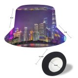 yanfind Adult Fisherman's Hat Shanghai City Reflection Skyscrapers Night Life Cityscape Lights Architecture Fishing Fisherman Cap Travel Beach Sun protection