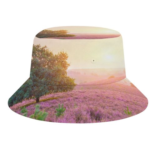 yanfind Adult Fisherman's Hat Gerard Spring Sunrise Landscape Purple Heath Countryside Fishing Fisherman Cap Travel Beach Sun protection