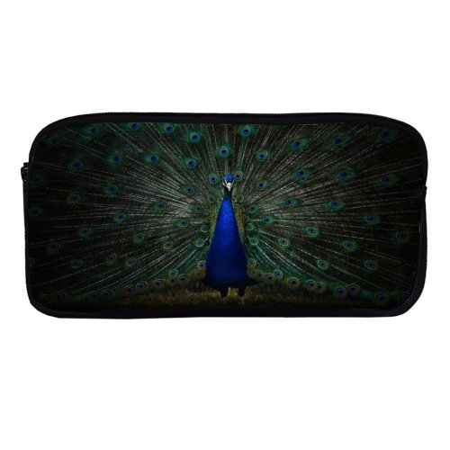 yanfind Pencil Case YHO  Peafowl Dark Zipper Pens Pouch Bag for Student Office School