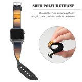 yanfind Watch Strap for Apple Watch Johannes Plenio Seascape Dawn Dusk Evening Boating Reflections Compatible with iWatch Series 5 4 3 2 1