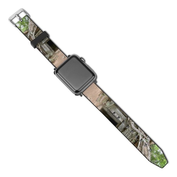 yanfind Watch Strap for Apple Watch Tree Trunk Jungle Ruin Angkor Cambodia Forest Trees Ruins Building Architecture Root Compatible with iWatch Series 5 4 3 2 1