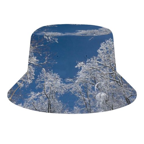 yanfind Adult Fisherman's Hat Winter Frozen Snowy Sky Swiss Winter Heights Branches Woody Below Sky Ice Fishing Fisherman Cap Travel Beach Sun protection