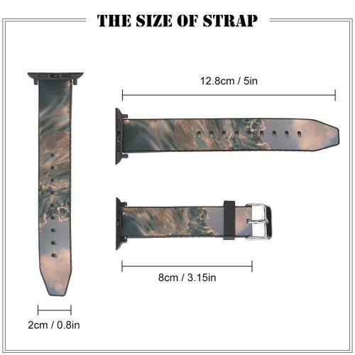 yanfind Watch Strap for Apple Watch Landscape Peak Domain Pictures Sea Outdoors Grey Snow Sunset  Range Compatible with iWatch Series 5 4 3 2 1