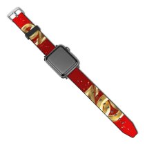 yanfind Watch Strap for Apple Watch Celebrations Year Golden Letters Calligraphic Ribbons Party  Happy Compatible with iWatch Series 5 4 3 2 1