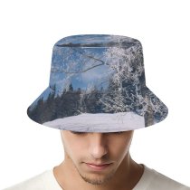 yanfind Adult Fisherman's Hat Winter Landscape Sky Tree Branch Frost Winter Natural Freezing Atmospheric Snow Fishing Fisherman Cap Travel Beach Sun protection