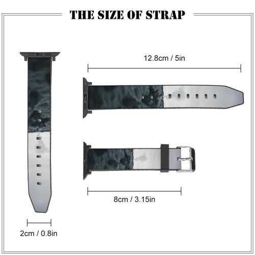 yanfind Watch Strap for Apple Watch Eruption Fjords Pictures Winter Outdoors Travelling Grey  Lagoon Free Heavy Compatible with iWatch Series 5 4 3 2 1