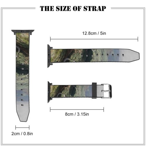 yanfind Watch Strap for Apple Watch Landscape Forest Wilderness River West Canyon Slope Valley Pictures Outdoors Grey Compatible with iWatch Series 5 4 3 2 1