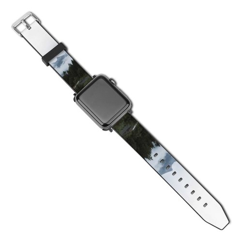 yanfind Watch Strap for Apple Watch Abies Pine Plant Forest Spruce Gloomy Pictures Cloud Stock Tree Jurgow Compatible with iWatch Series 5 4 3 2 1
