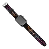 yanfind Watch Strap for Apple Watch Anthony Roberts Black Dark Celebrations Year Fireworks Year's Eve Night Colorful Dark Compatible with iWatch Series 5 4 3 2 1