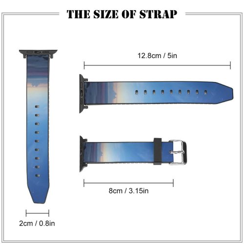 yanfind Watch Strap for Apple Watch Clear Sky Sunset Dusk Starry Horizon Beach Seascape Rocky Shore Compatible with iWatch Series 5 4 3 2 1