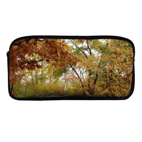 yanfind Pencil Case YHO Deciduous Summerhouse Garden Sunlight Landscape Leaf Tree Plant Branch Natural Autumn Autumn Zipper Pens Pouch Bag for Student Office School