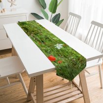 Yanfind Table Runner Agnes Rural Countryside Plant Farm Grassland Outdoors Poppy Free Flower Geranium Everyday Dining Wedding Party Holiday Home Decor