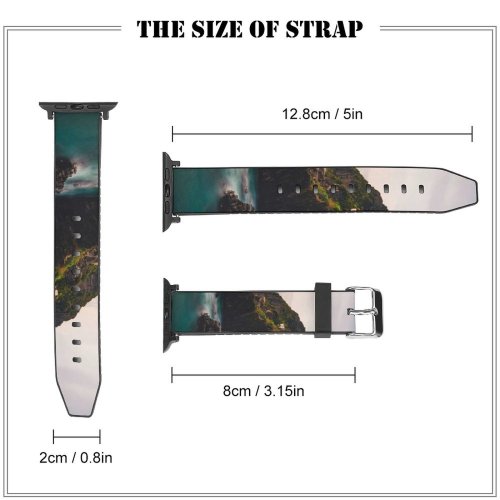 yanfind Watch Strap for Apple Watch MatteoRipamonti Riomaggiore Villiage Sunset Cliff Ocean Rocky Coast Italy Compatible with iWatch Series 5 4 3 2 1