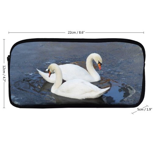 yanfind Pencil Case YHO Beak Sea Fly Duck Swim Froozen Feathers Birds Elegant Graceful Ducks Feather Zipper Pens Pouch Bag for Student Office School