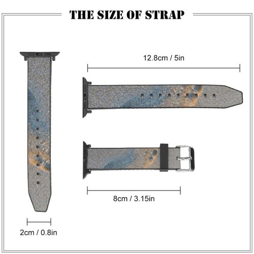 yanfind Watch Strap for Apple Watch Sand Beach Walk Coast Footprint Organism Flatworm Paw Compatible with iWatch Series 5 4 3 2 1