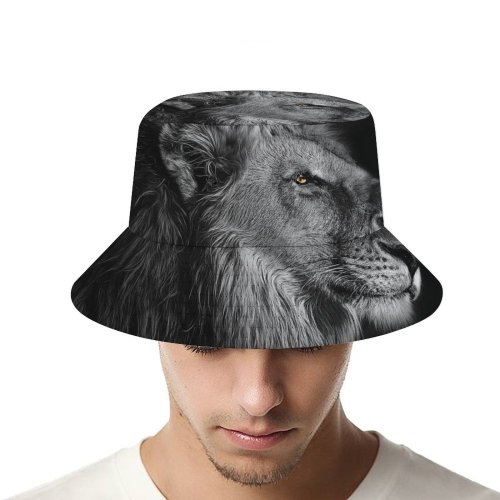 yanfind Adult Fisherman's Hat Randy Rodriguez Black Dark Lion Fishing Fisherman Cap Travel Beach Sun protection
