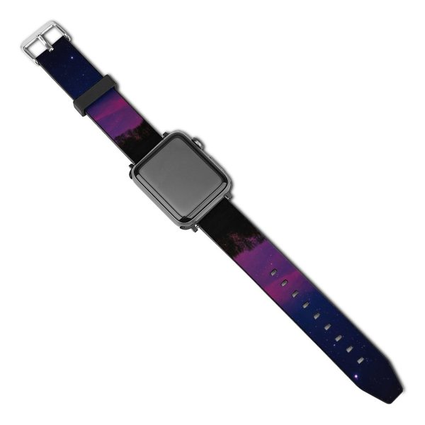 yanfind Watch Strap for Apple Watch Dawn Silhouette Minimal Tree Sky Night Sunset Exposure Dusk  PNG Compatible with iWatch Series 5 4 3 2 1