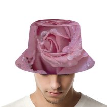 yanfind Adult Fisherman's Hat Flowers Rose Droplets Closeup Bloom Baby Blossom Fishing Fisherman Cap Travel Beach Sun protection